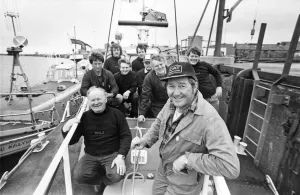 Emergency Prints: Coxswain John Connell with the crew of the new Amble lifeboat Margaret Graham