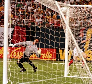 Goal Net Prints: Craig Burley scores second goal for Scotland in a World Cup warm up match in the Giants