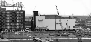 Bridges Prints: Cranes stand by as building work starts on the new 12 million pound law courts in