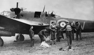 Pilot Prints: The crew of one of the 12 Beauforts of No 42 Squadron preparing to attack the German