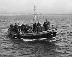 Crew Prints: The crew of the New Brighton lifeboat seen here aboard their new vessel The Edmund