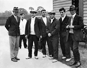 Crew of the R101 airship picture at the Royal Airship Works Cardington in Bedfordshire