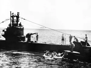Submarines Prints: Crew of USAF B29 Super Fortress is rescued by submarine 800 miles out in the Indian Ocean