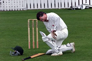 Cricket World Cup England 1999 Courtney Walsh the West Indian Fast Bowler faces Mirror