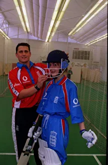 Cricketer Darren Gough March 1999 with Mirror Reporter Carole Aye Maung