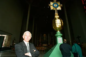00587 Prints: The Cross and Orb on show at Coventry Cathedral during service of reconciliation