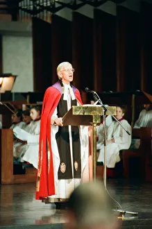 00587 Prints: The Cross and Orb on show at Coventry Cathedral during service of reconciliation