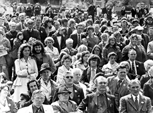 Listening Prints: Part of the crowd listening to the speakers at Bedlington Miners Picnic in 1974