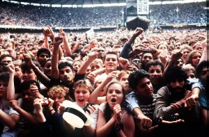 Cheering Prints: The crowd at the Michael Jackson concert at Cardiff Arms Park - 26th July 1988