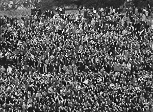 Crowd Scenes watching an international rugby match in Wales. 1963