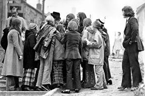 A crowd of young people surround Jeremy Thorpe (Liberal) at Seahouses in 1973