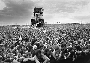 Large Crowd Prints: Crowds gather at the Michael Jackson concert at Aintree 11th September 1988