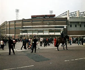 Crowds gathered outside Old Trafford before Manchester United