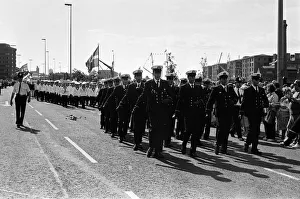 Crowds of people line the dock road set for a day out at Liverpool Albert Dock to see