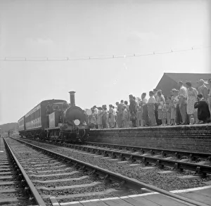 00111 Prints: Crowds on the platform at Horsted Keynes station await the arrival of the London