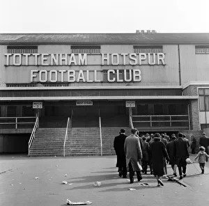 Crowds queue at Tottenham Football Club for tickets for the FA Cup Semi Final v