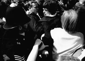 Controversy Prints: Crowds throng around Mick Jagger and Keith Richards on 10 May 1967 outside Chichester