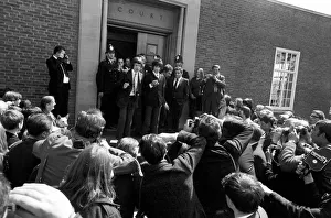 Crowds throng around Mick Jagger and Keith Richards on 10 May 1967 outside Chichester