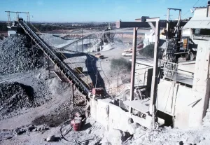 Crushing and screening complex at Ardlethan tin mine in New South Wales Australia