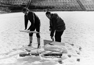 00493 Prints: Crystal Palace caretaker manager Steve Kember (right) and defender Jim Cannon clear