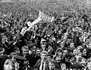 Crystal Palace fans celebrate their promotion to the First Division for the first time