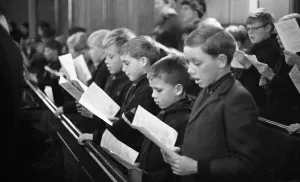 Cub Scouts at a 50th Anniversary jubilee service for the movement