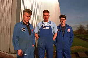 Jobs And Work Prints: Cummins factory at Shotts with Rab Stewart Tam McNicol and James Wilson who will lose
