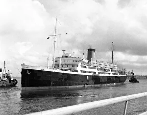 Cunard line steamship SS Ascania. 11th August 1958