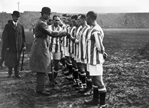 Cup Final at Chelsea. Aston Villa 1 v Huddersfield 0. Prince Henry greets