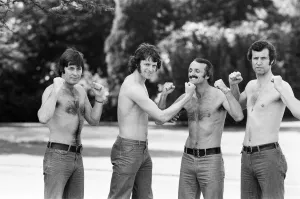 00403 Prints: Cup Final Muscle. Southampton FC Players who have all previously played at Wembley