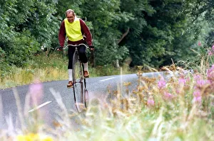 00078 Prints: Cycling fan Glyn Stockdale set out yesterday to pedal 100 miles in a coast-to-coast