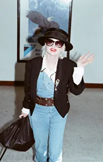 Cyndi Lauper american singer songwriter arrives at London Heathrow Airport (from Milan