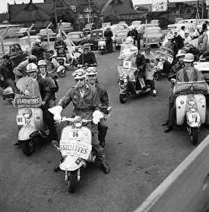 Outer London Prints: D. M. Scooter Realists: Southern competitors in the Daily Mirror Scooter Rally at Sywell