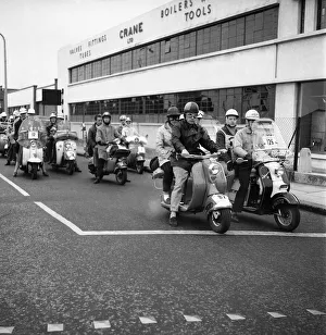 00594 Prints: D. M. Scooter Realists: Southern competitors in the Daily Mirror Scooter Rally at Sywell