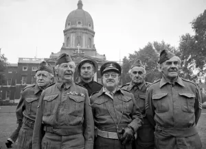 Dads Army actors at the opening of a new exhibition about the real Dads Army - the Home