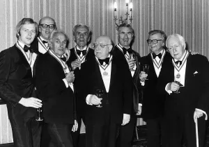 Dads Army television programme cast 1977 Left to Right: Ian Lavender