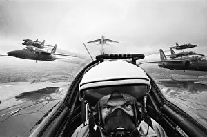 Aerobatics Prints: Daily Herald photographer Ron Burton in the cockpit of a Folland Gnat aircraft of the RAF