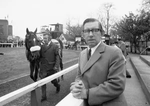 Betting Prints: Daily Mirror horseracing pundit Bob Butchers at Kempton Park Race Course