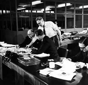 00484 Prints: Daily Mirror Offices, Holborn, London, 1961. Newsroom