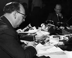 Photography Prints: Daily Mirror Picture Desk, Holborn, London, March 1957