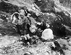 Daily Mirror staff photographer Armando Console descends into the crater of Mount