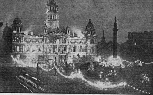 DAILY RECORD PHOTOGRAPH FROM PAPER 9TH MAY 1945 GEORGE SQUARE GLASGOW SCOTLAND
