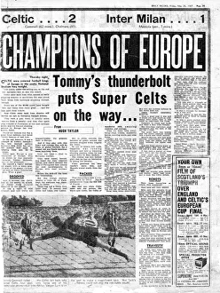 Daily Record ragout 26th May 1967 26 / 05 / 67 Celtic FC win the European Cup