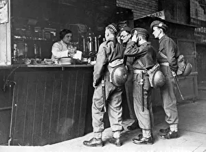 Stall Prints: Daisy Green, aged 42, serving tea to soldiers at Waterloo Station, London