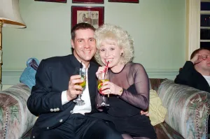 01168 Prints: Dale Winton and Barbara Windsor share a nice moment at Dales birthday party