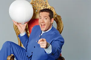 Ball Prints: Dale Winton, TV presenter, poses for a studio photoshoot to celebrate his hosting of