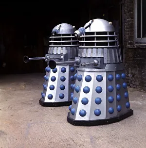 Robots Prints: Daleks from the popular BBC sci fi drama series Doctor Who. Circa 1970