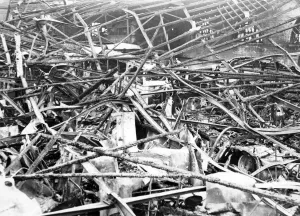 01434 Prints: Damage caused by the air raids in Cardiff, Wales. Circa 1941
