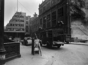 Damage to Fetter Lane, London following a V1 explosion in the capital
