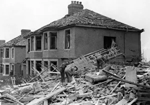 Damage done to private property in South Wales during enemy air raids. May 1941